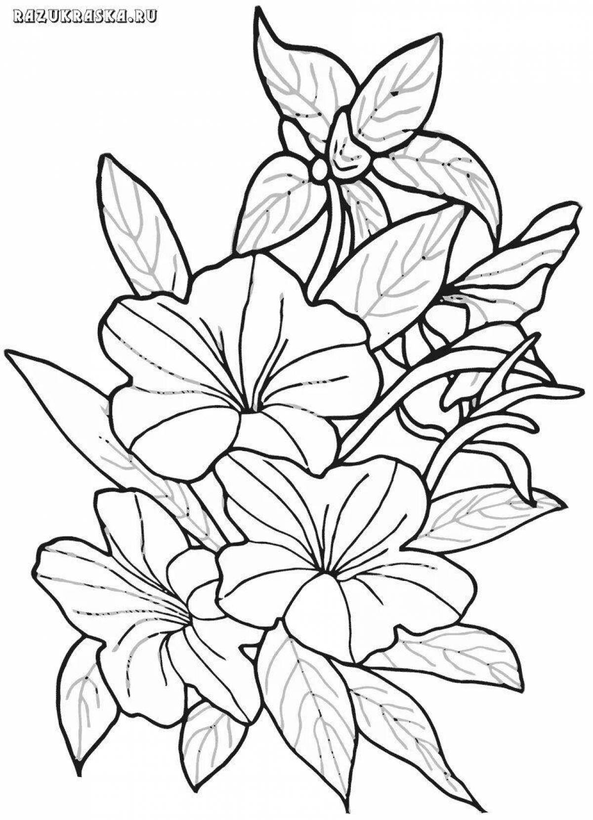 Magic flowers coloring pages