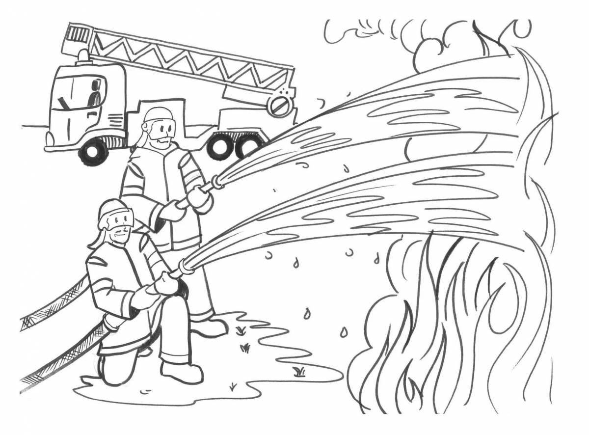 Photo Glowing forest fire coloring page