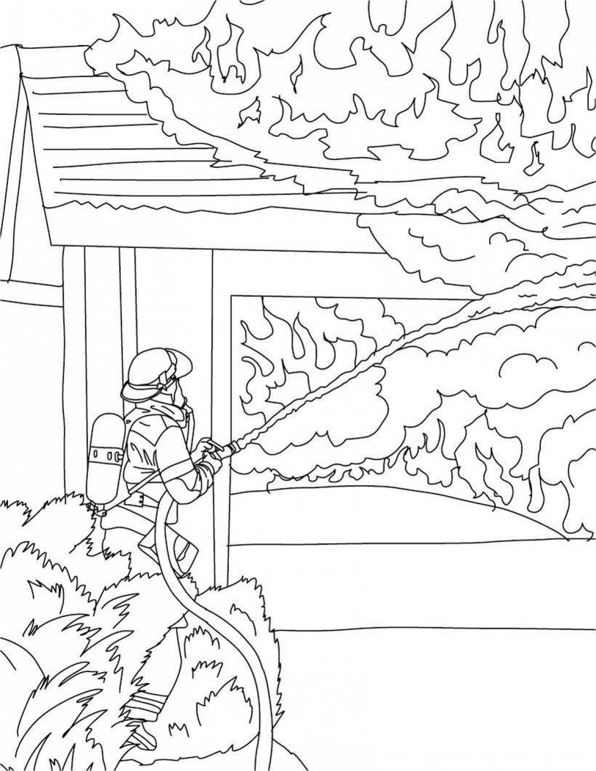 Roaring wildfire coloring page