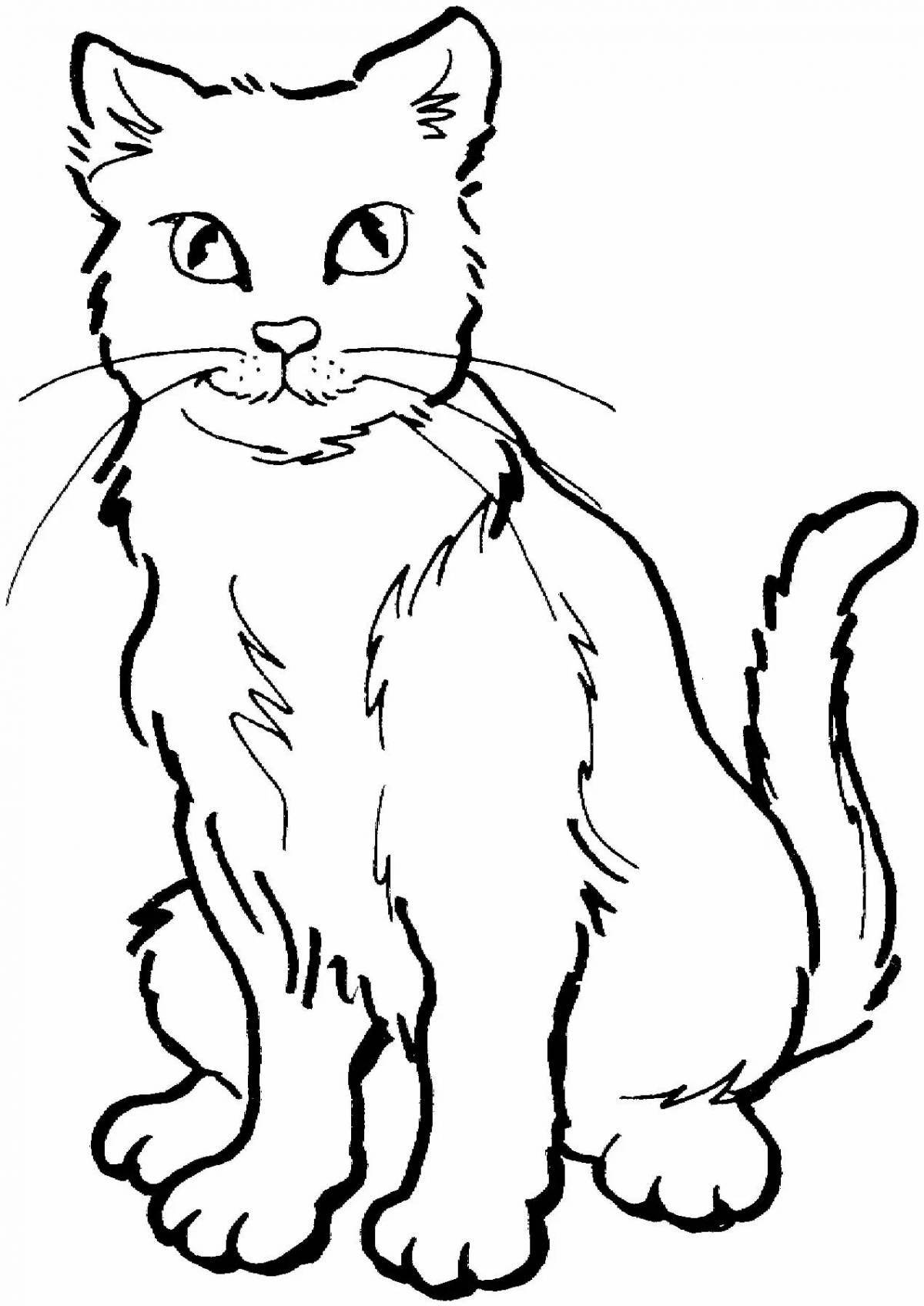 Замысловатая страница раскраски большой кошки