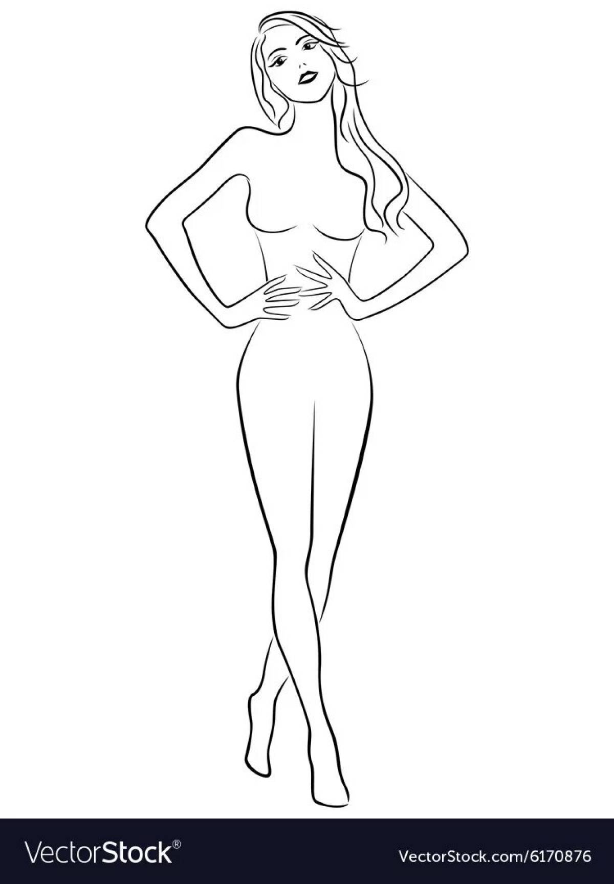 Exotic girl figurine coloring book