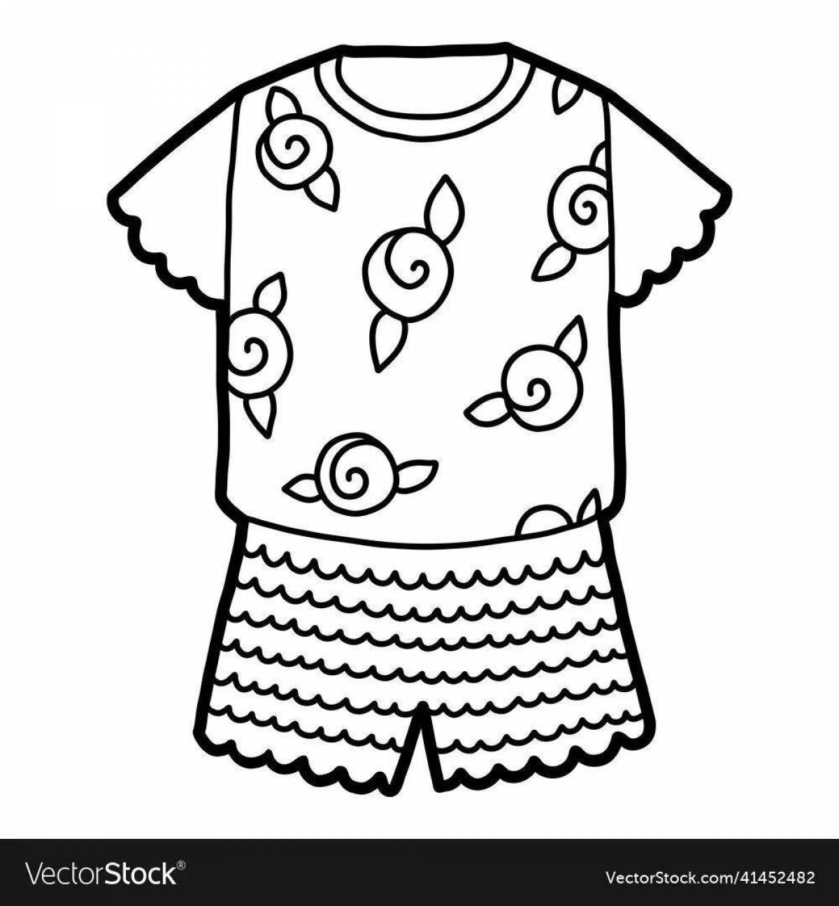 Coloring book bright home clothes