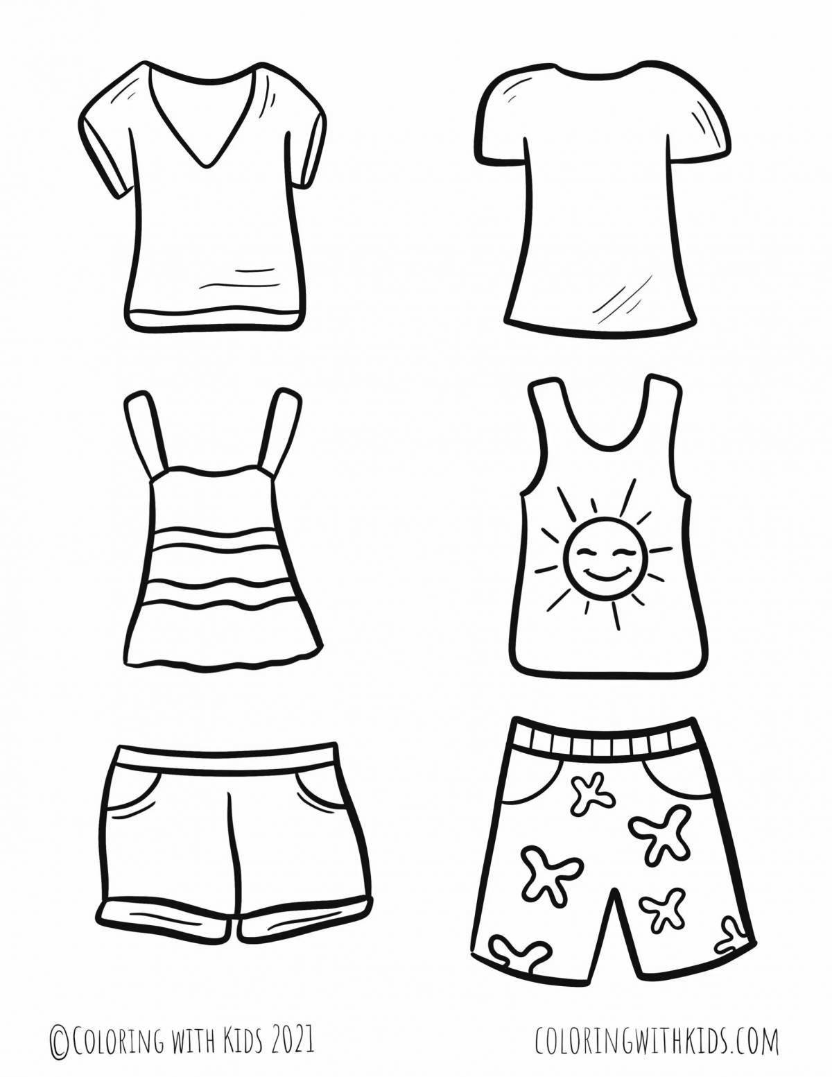 Coloring book cheerful home clothes