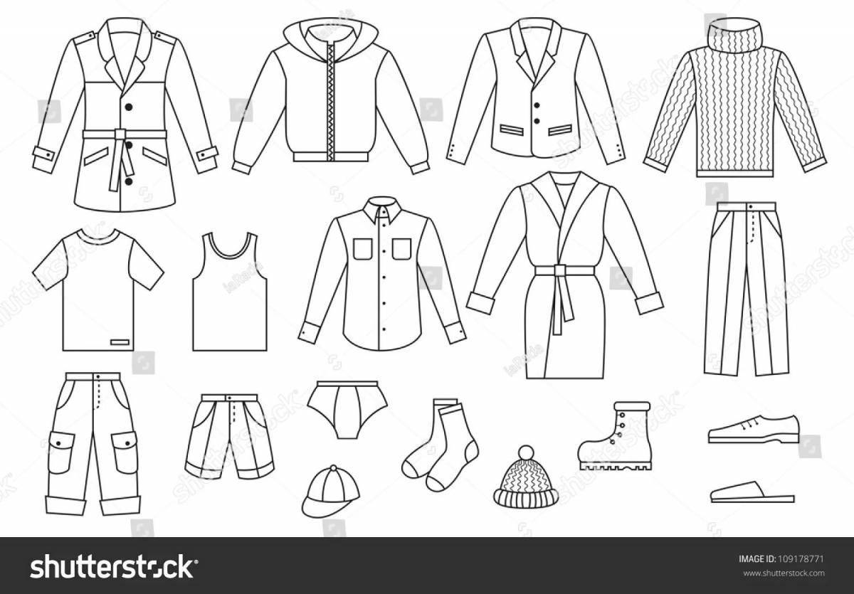 Cheerful home clothes coloring page