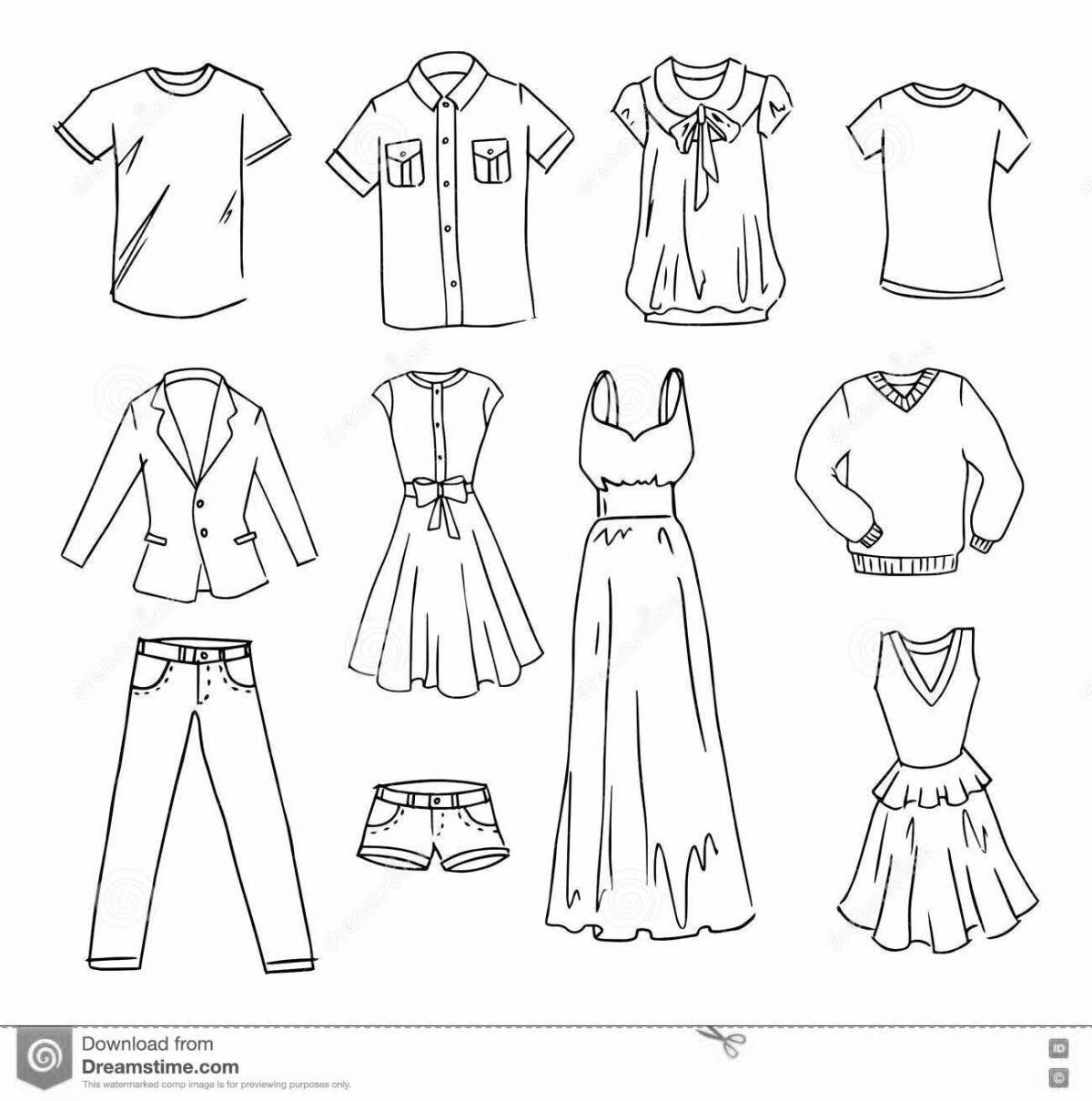 Exciting home clothes coloring page