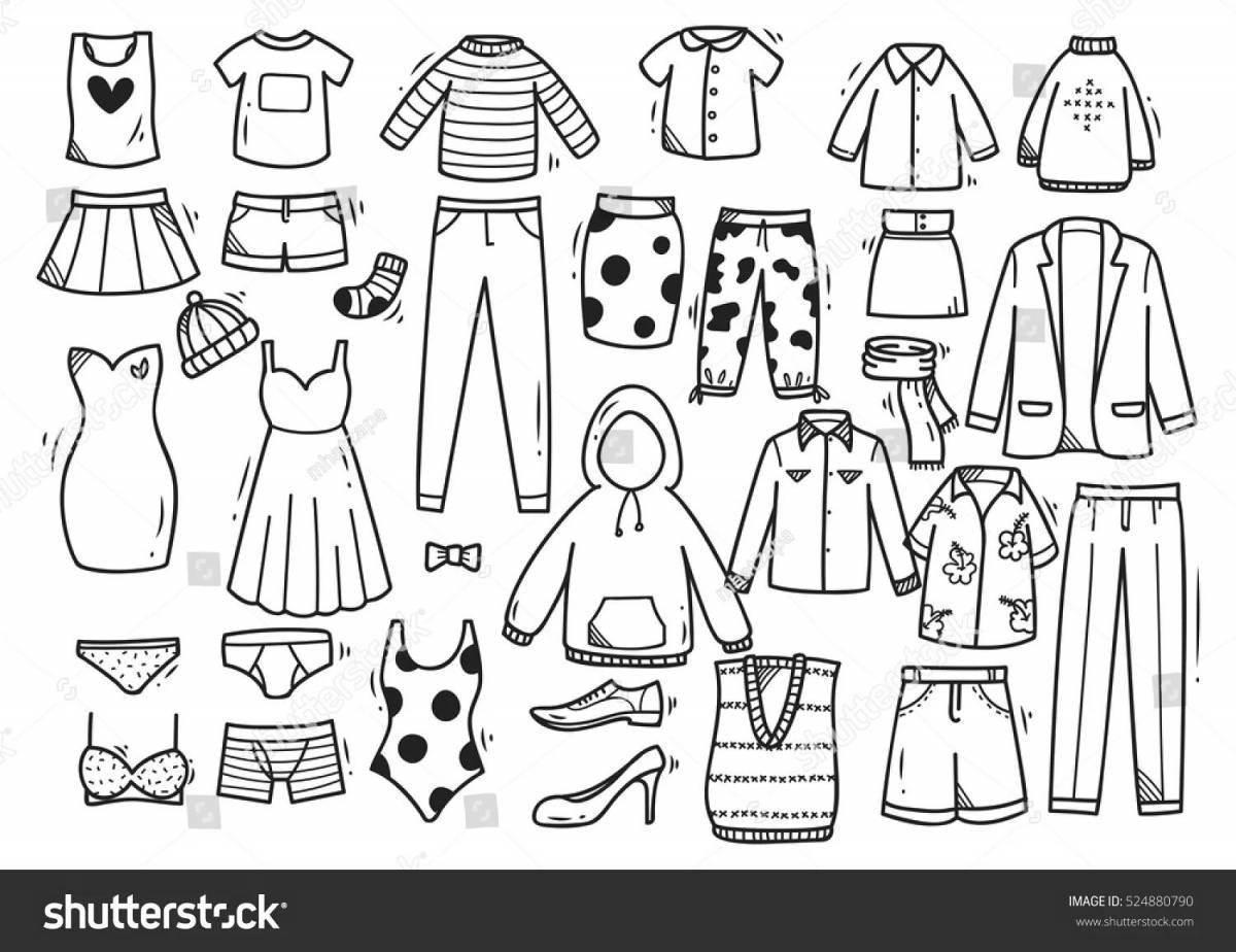 Coloring page cute home clothes