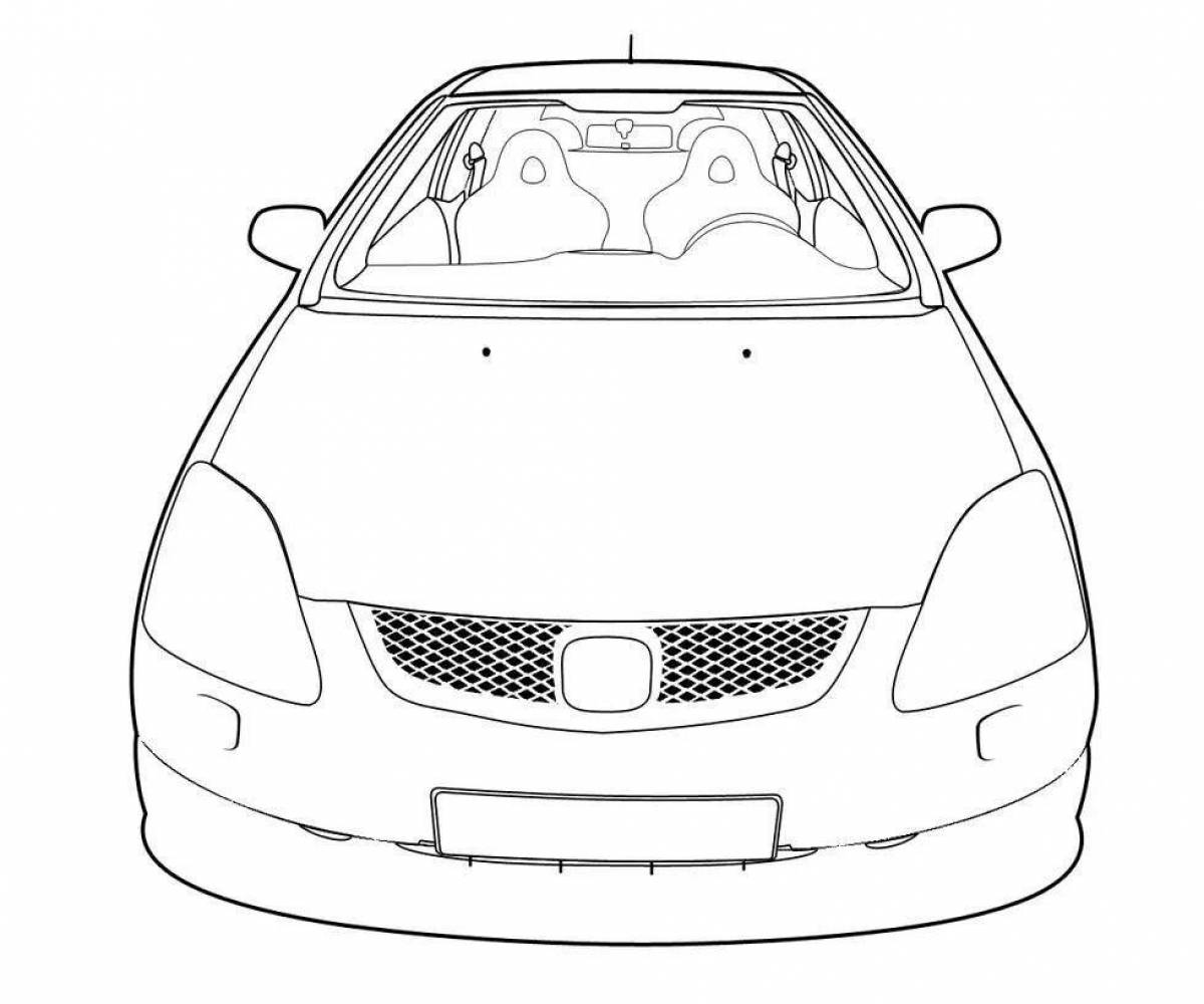 Charming honda car coloring