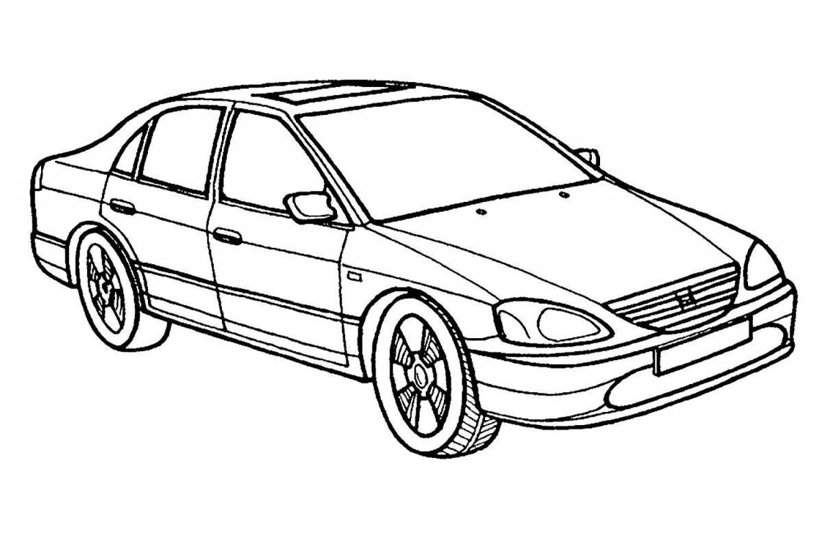 Sharp honda car coloring page