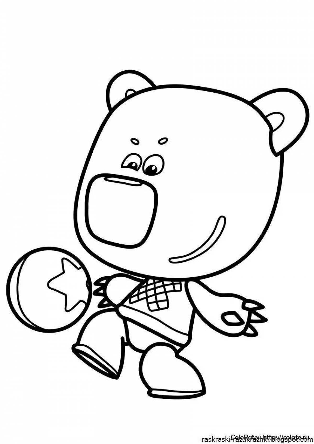 Cute bear cub coloring page