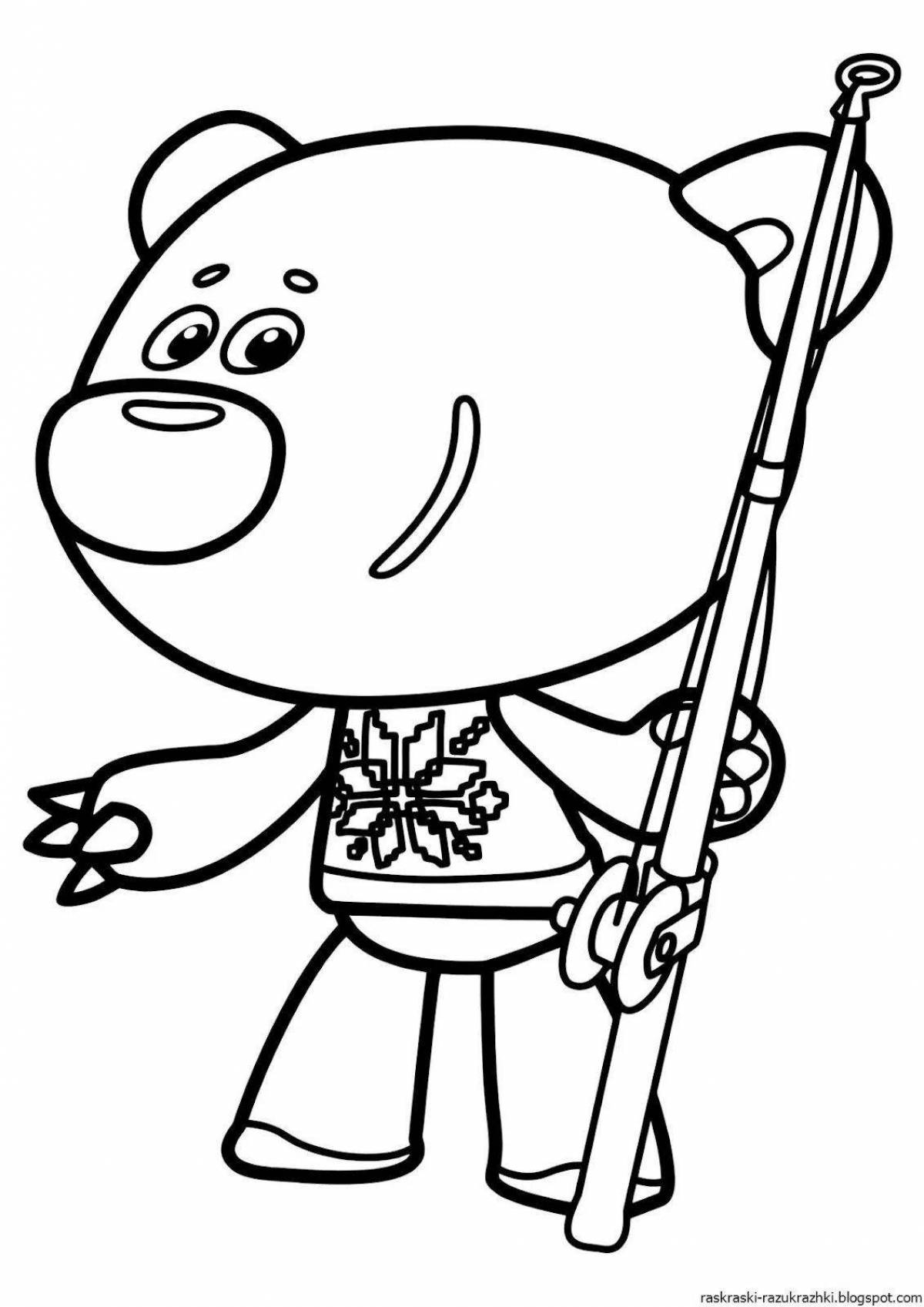 Coloring page gentle bear cub