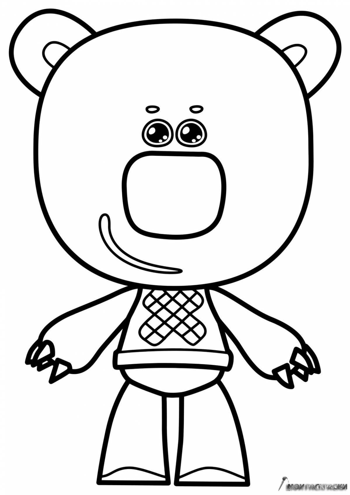 Coloring happy teddy bear