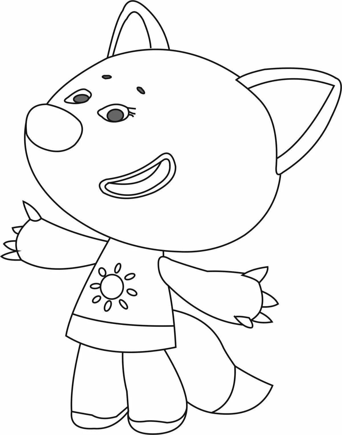 Coloring book inquisitive teddy bear