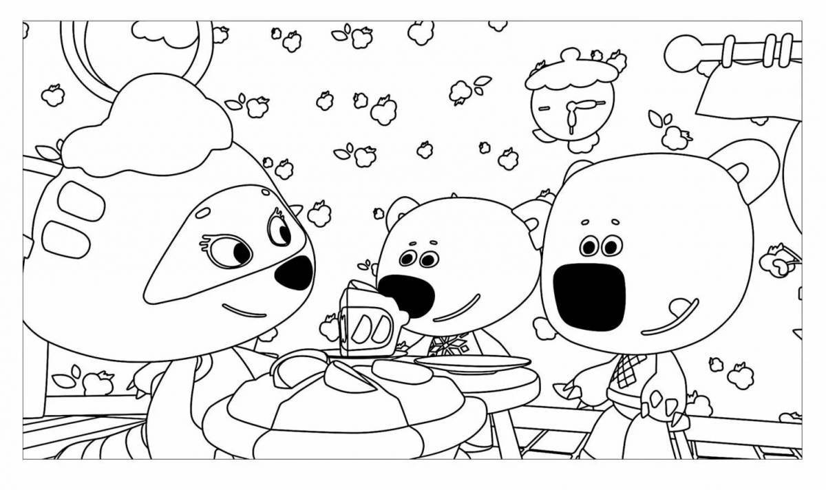 Animated bear coloring page