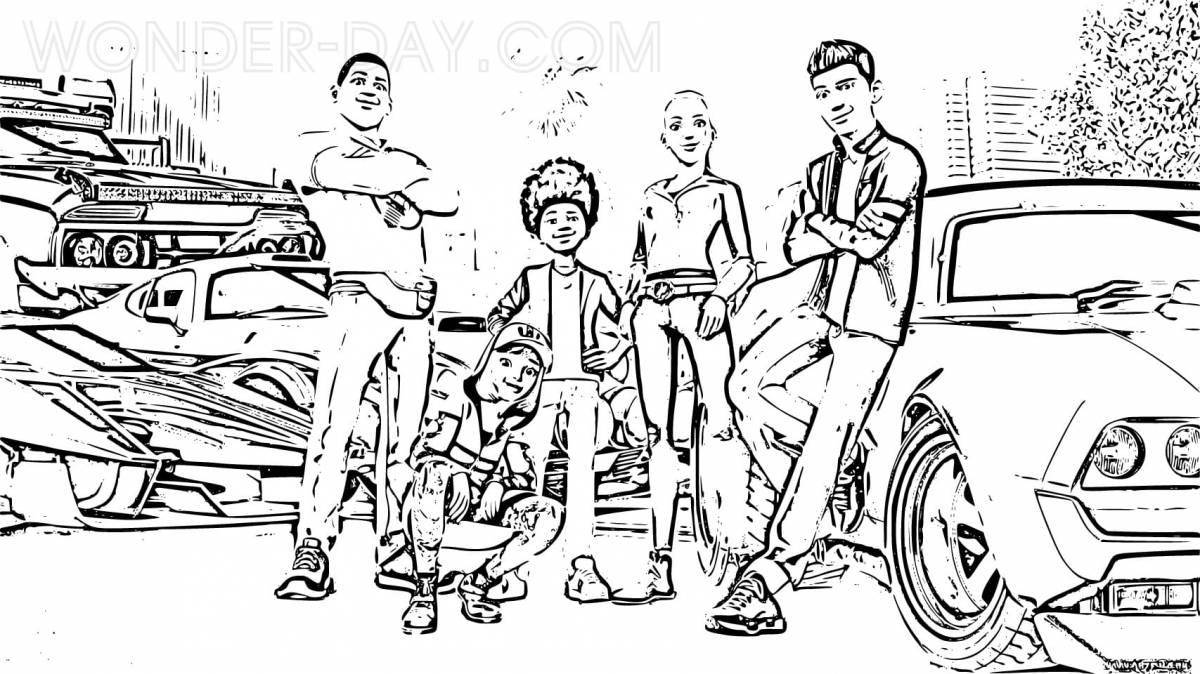 Fast and Furious 9 coloring page