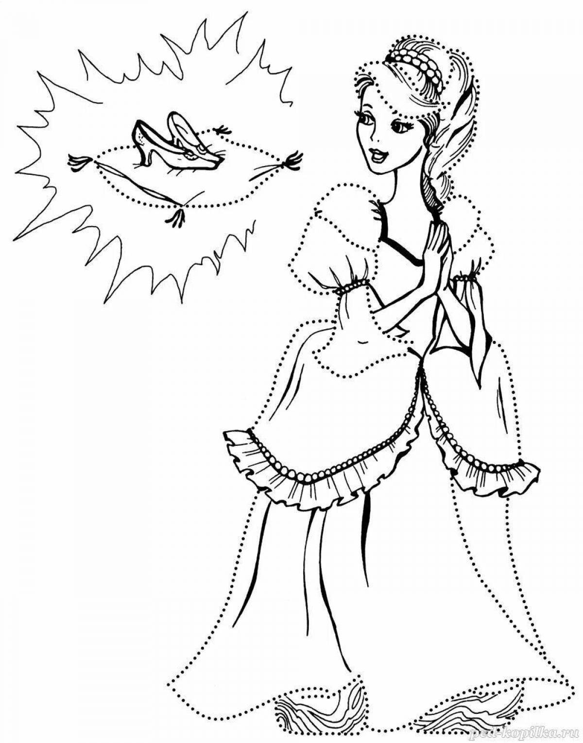 Gorgeous Soviet Cinderella coloring page