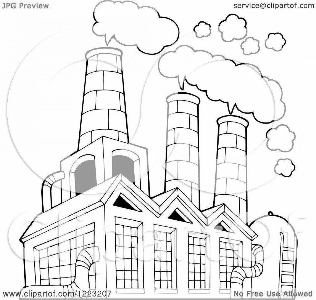 Colorful air pollution coloring page