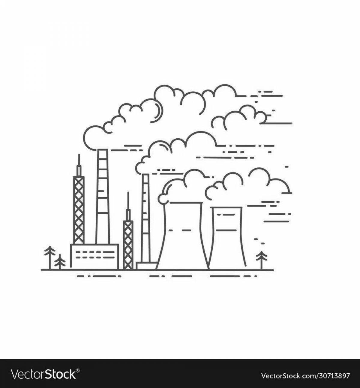 Замысловатая страница раскраски загрязнения воздуха