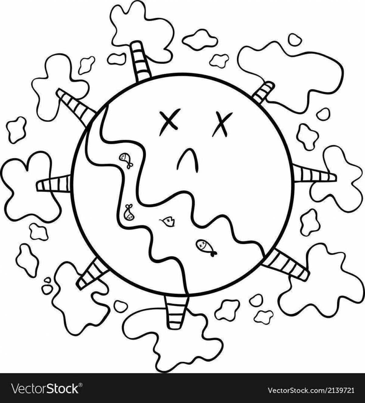 Colorful air pollution coloring design