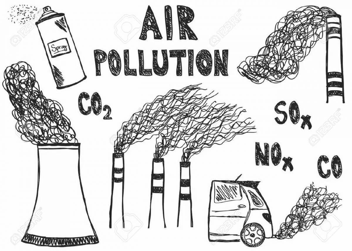 Привлекательный дизайн окраски загрязнения воздуха
