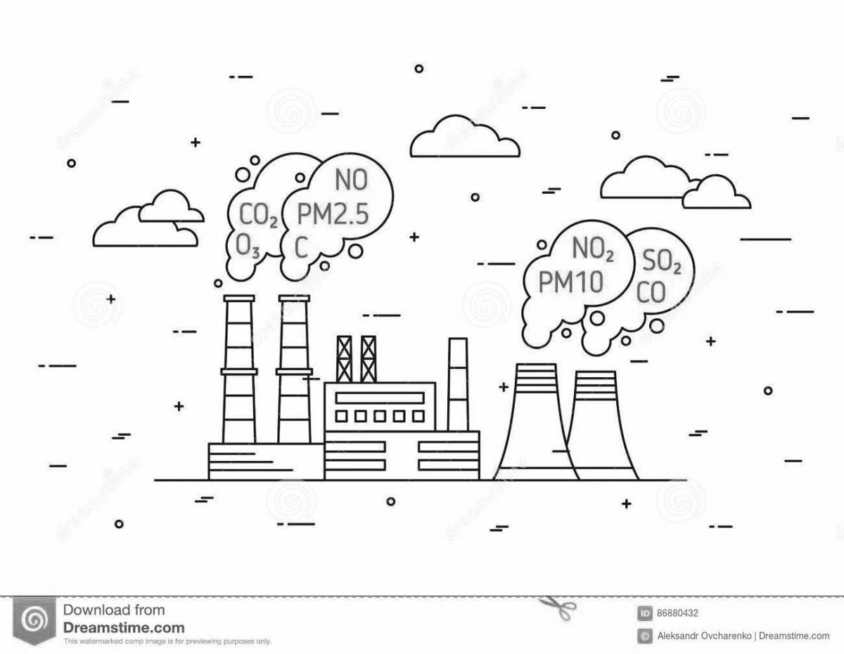 Detailed air pollution painting design