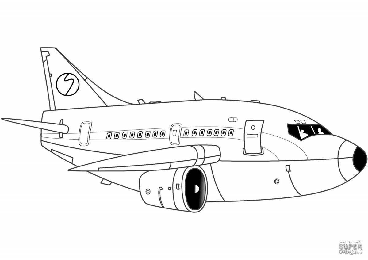 Vibrant airplane coloring page
