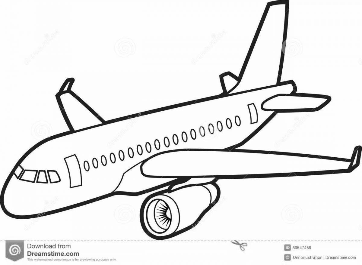 Coloring page happy plane