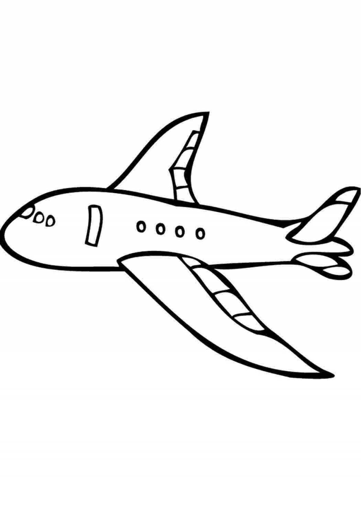 Attractive airplane coloring page