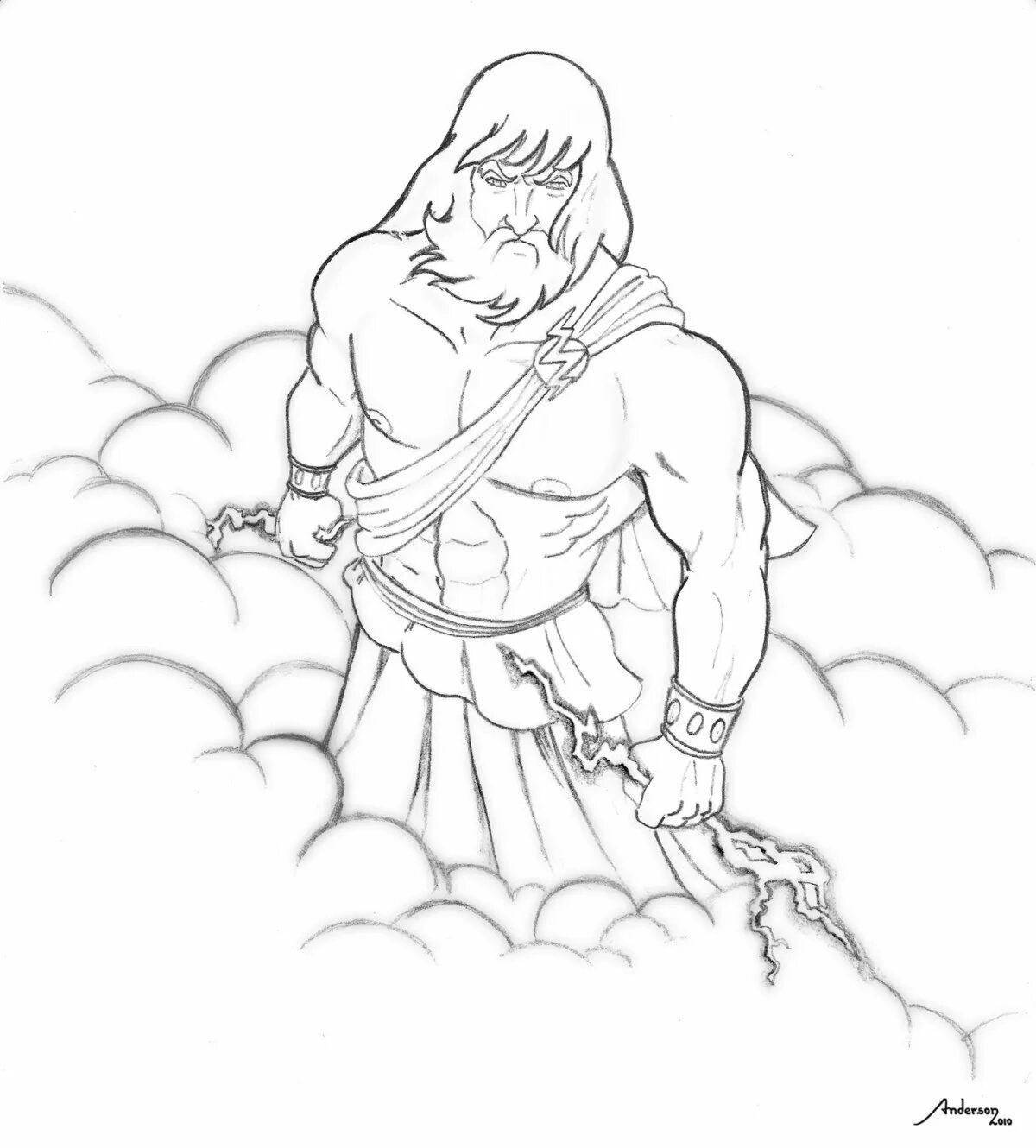 Изысканная раскраска богов олимпа