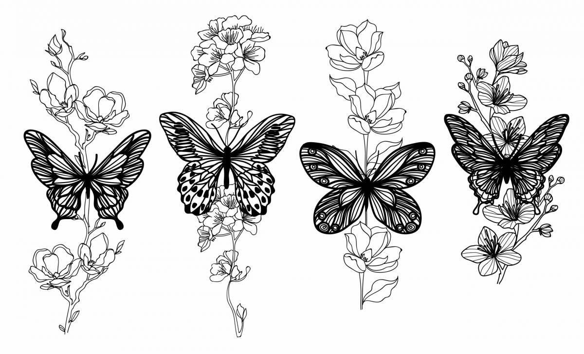 Joyful coloring butterfly aesthetics