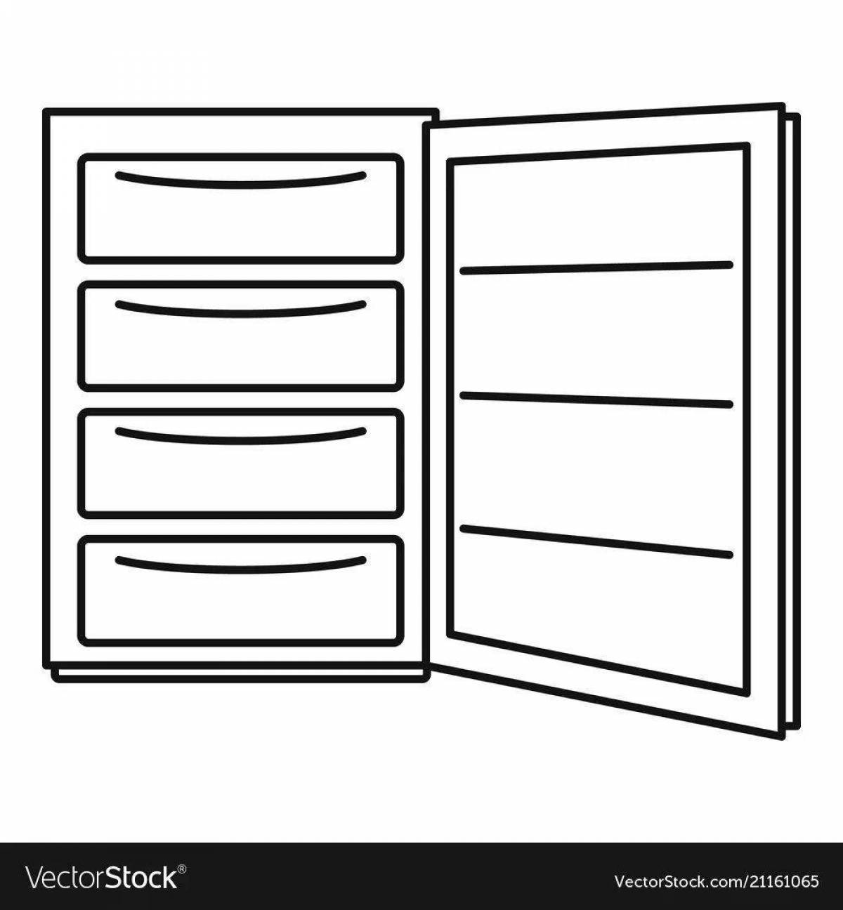 Luminous refrigerator open coloring page