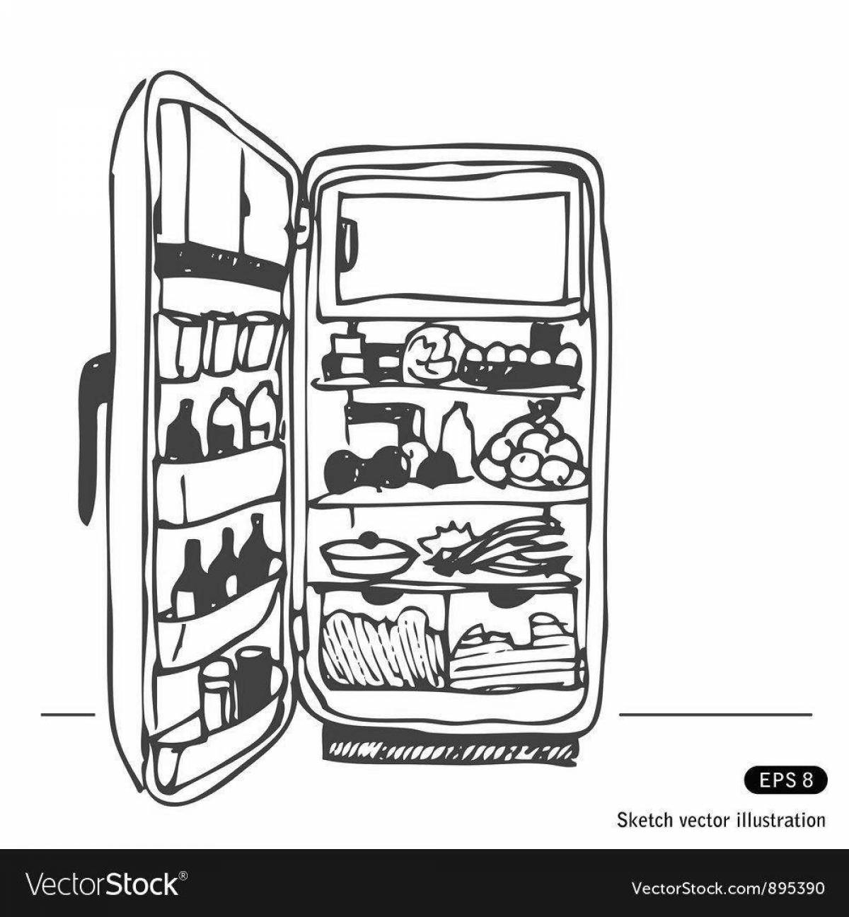 Sparkling Fridge coloring page