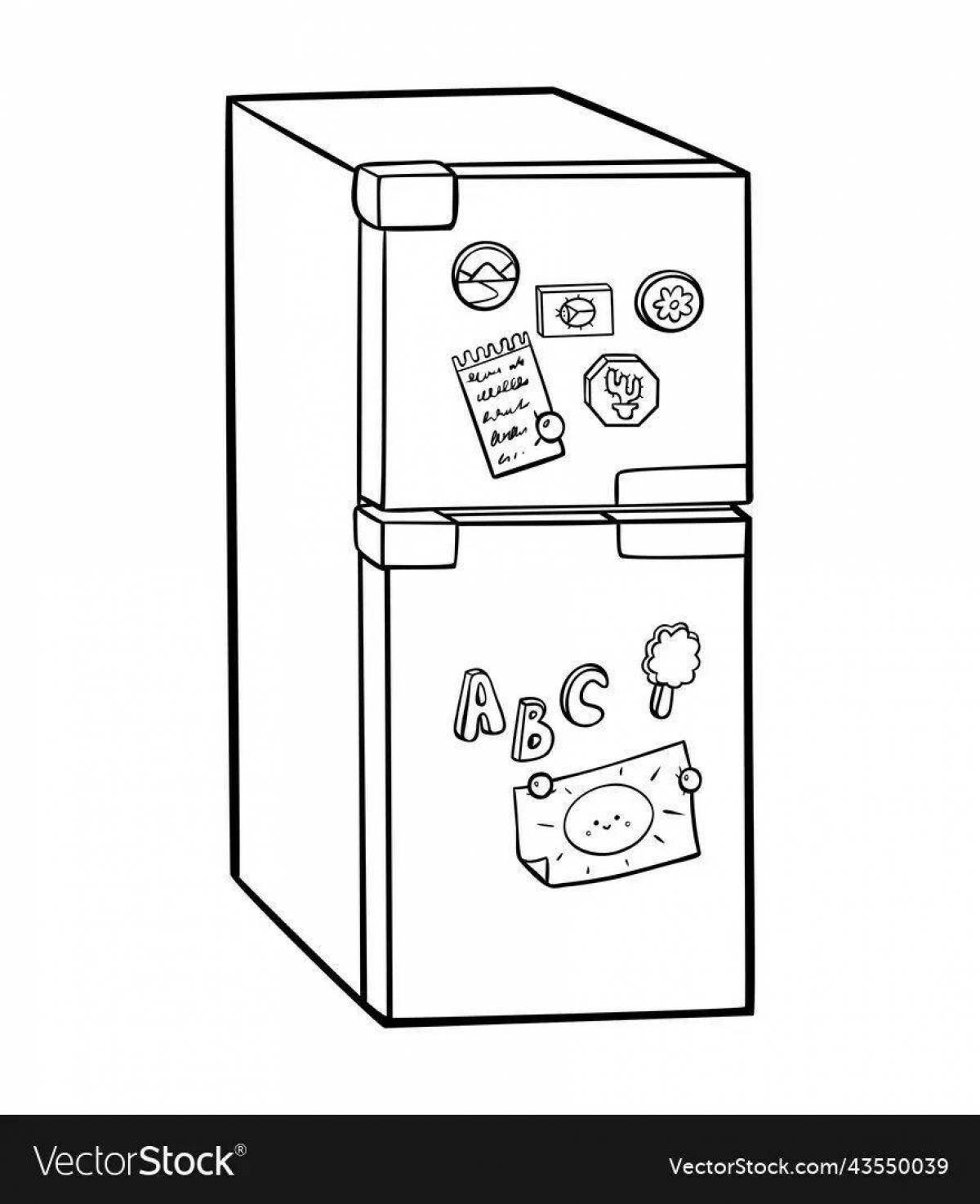 Grand refrigerator open coloring page