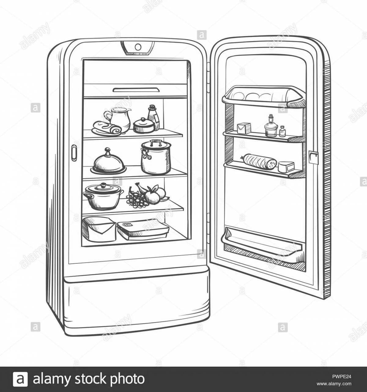 Чудесный холодильник open coloring page