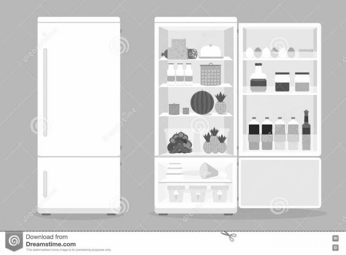 Wonderful refrigerator open coloring page