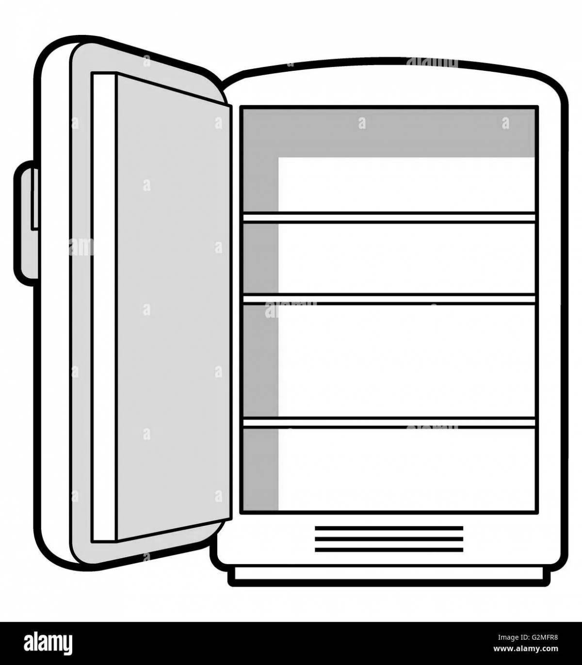 Unique refrigerator open coloring page