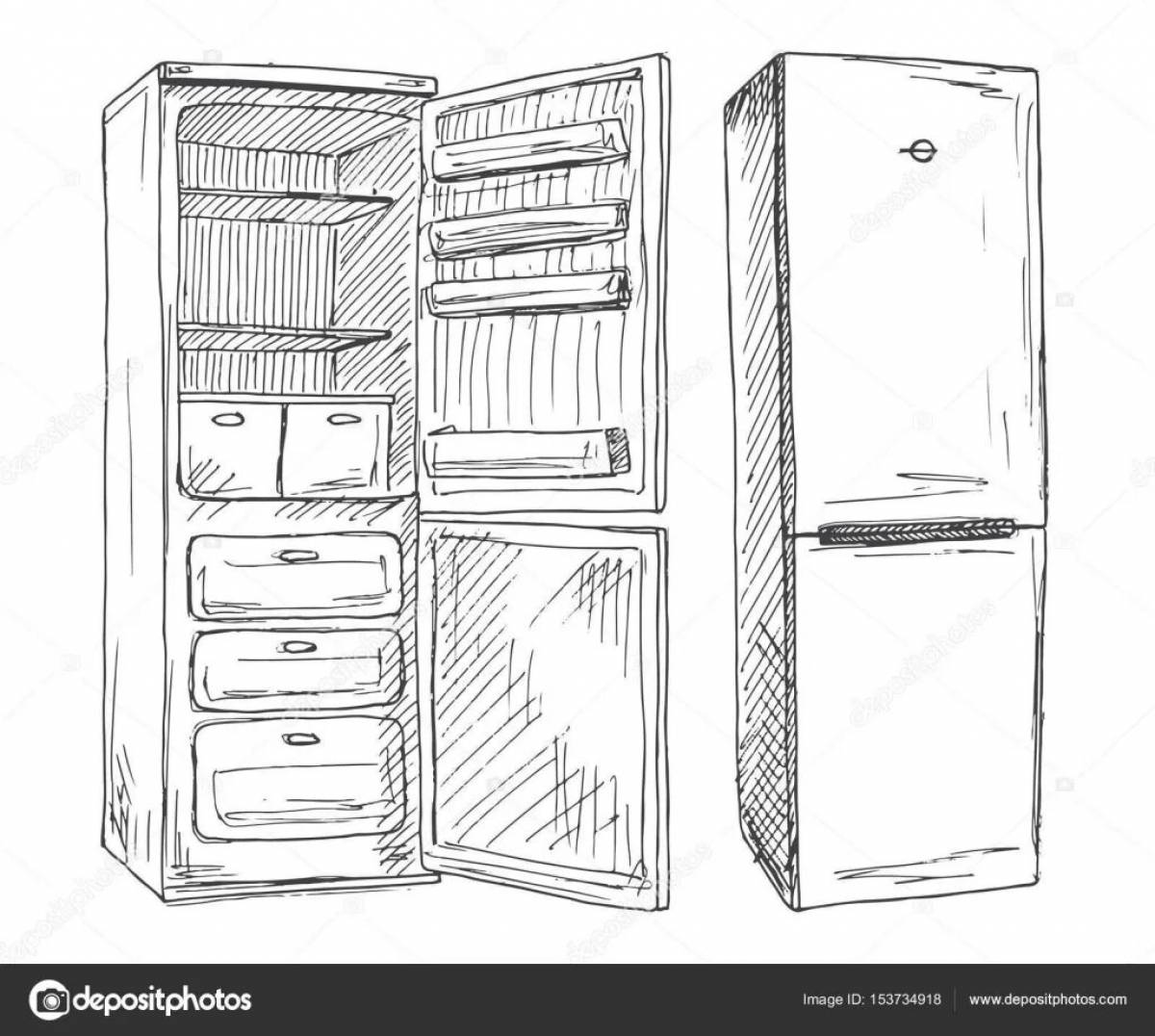 Smart fridge coloring page