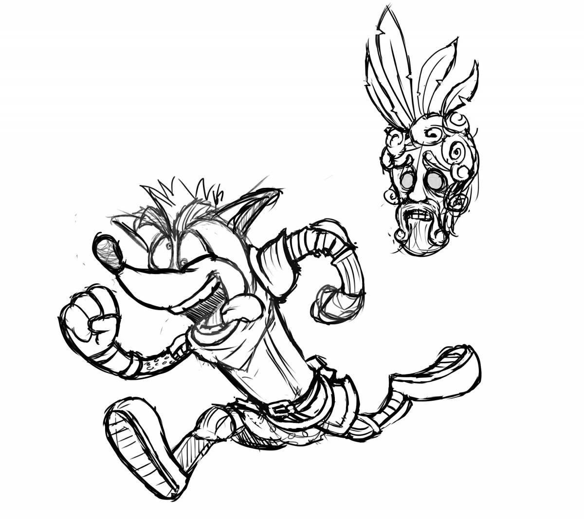 Color-lively crash bandicoot coloring page