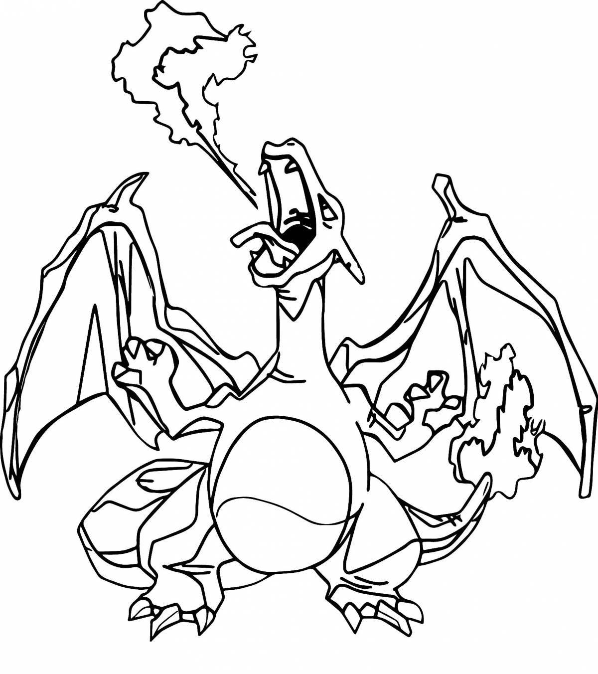 Radiant coloring page charizard pokemon