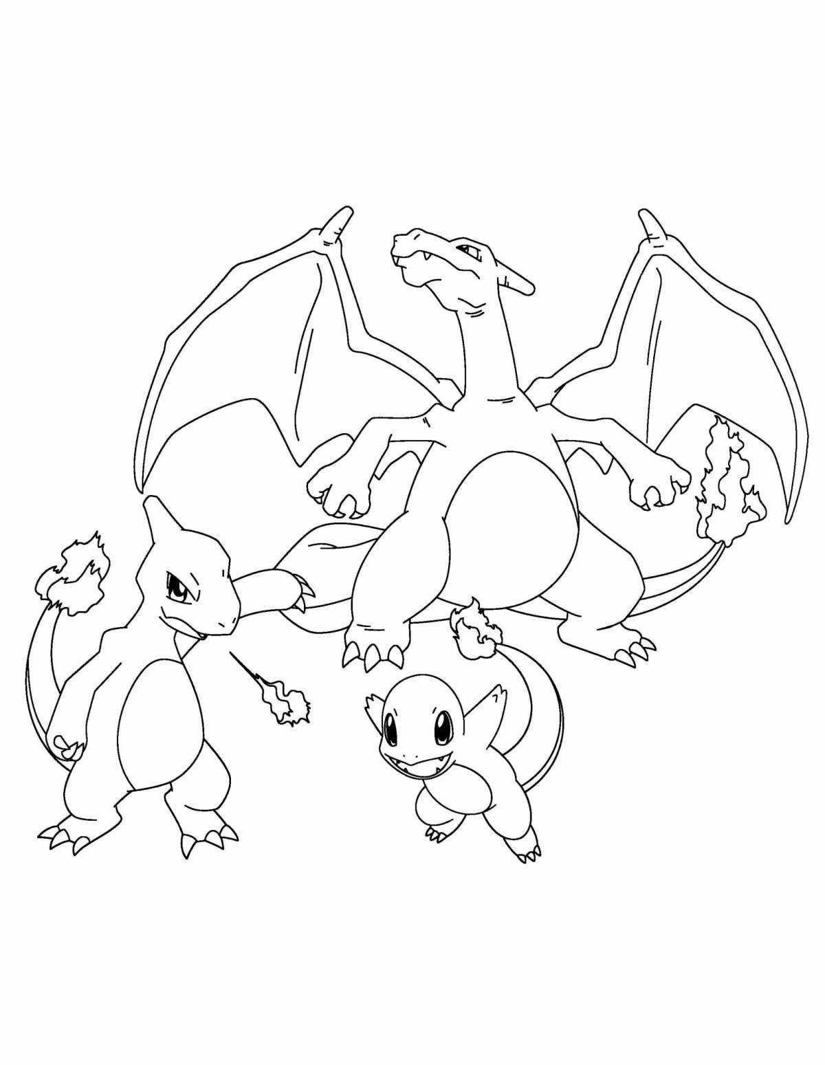 Charizard pokemon dramatic coloring book