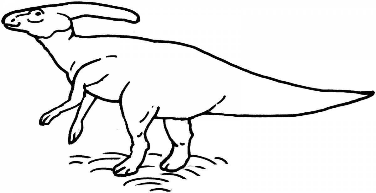 Величественная раскраска динозавр паразауролоф