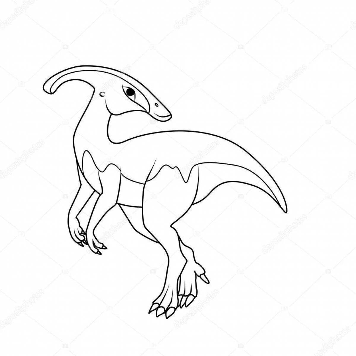 Яркая раскраска динозавр паразауролоф