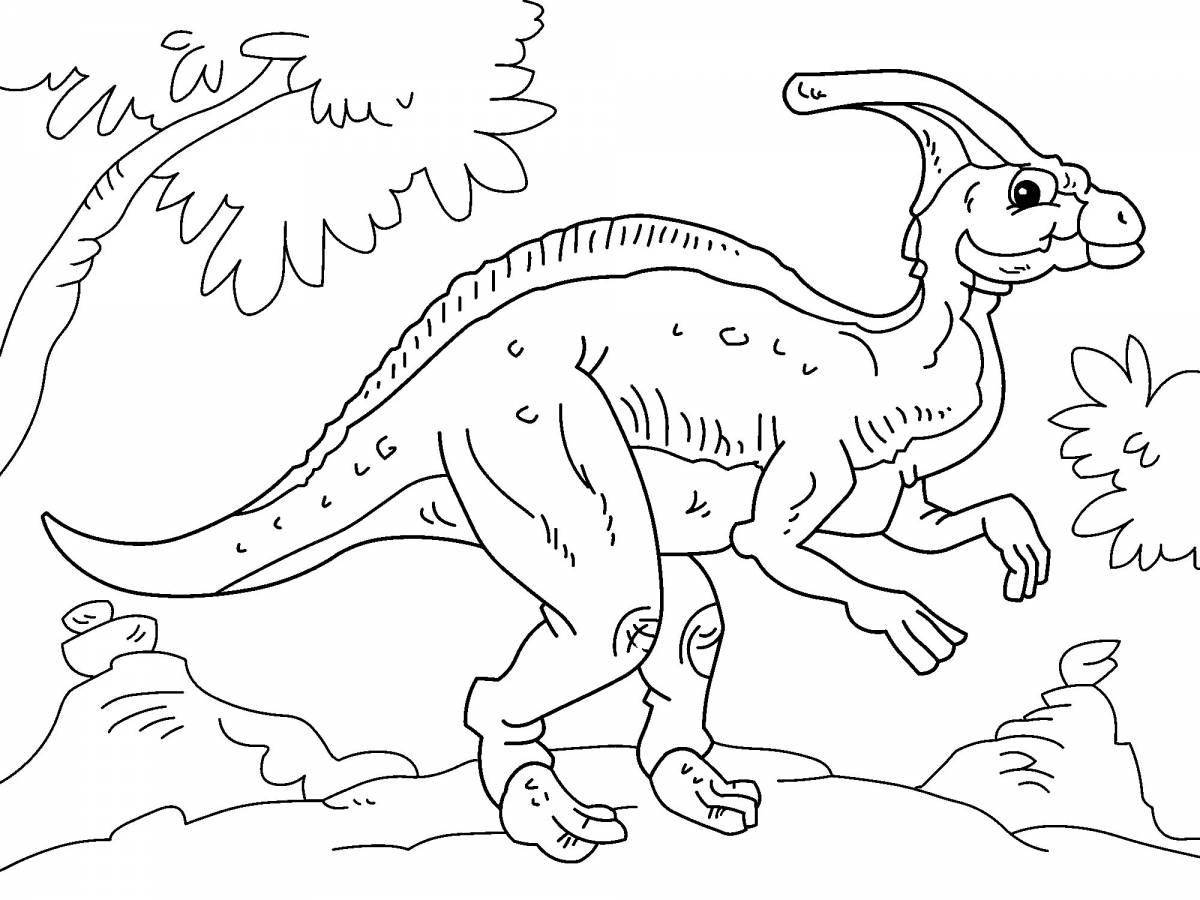 Gorgeous parasaurolophus dinosaur coloring book