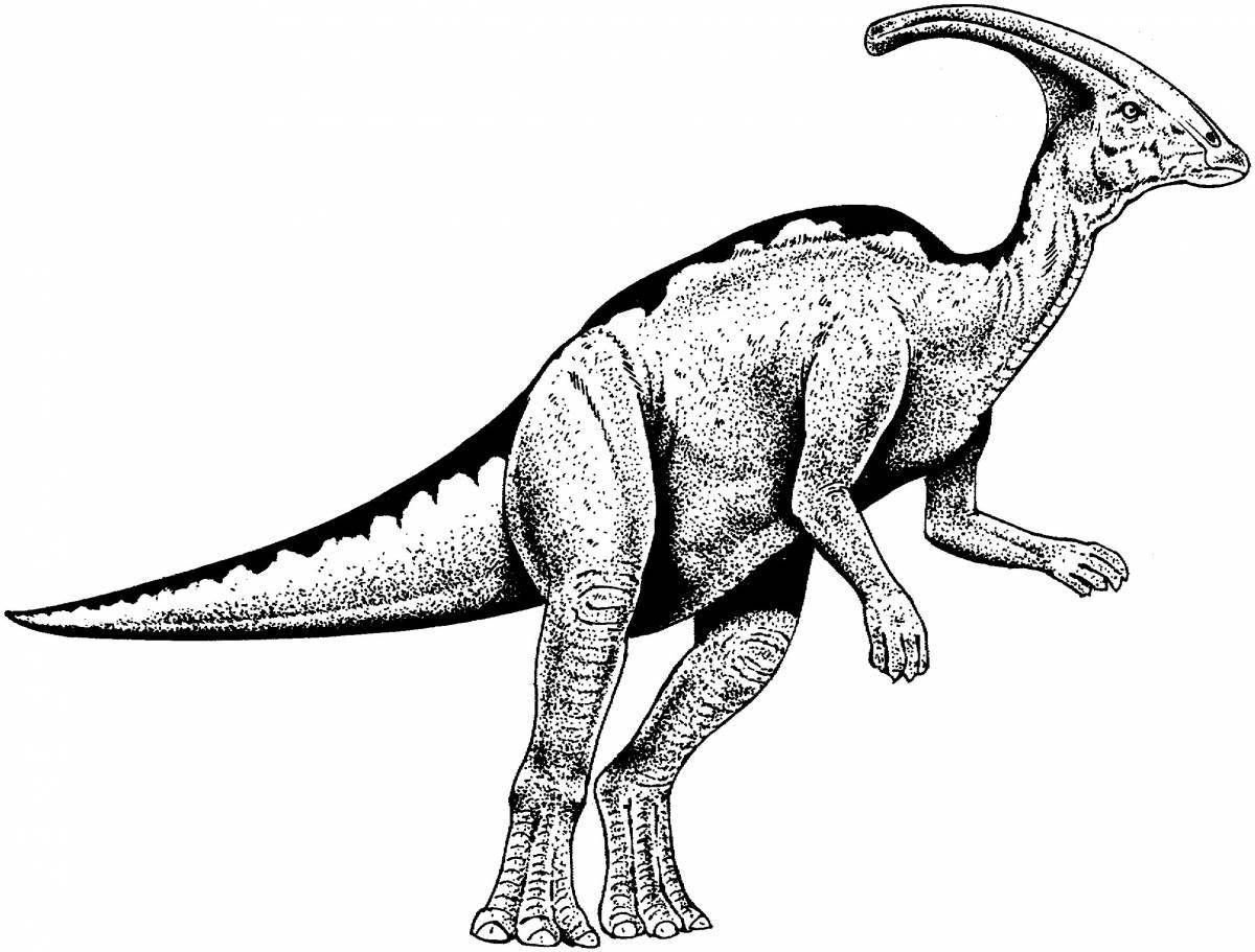 Блестящая раскраска динозавр паразауролоф