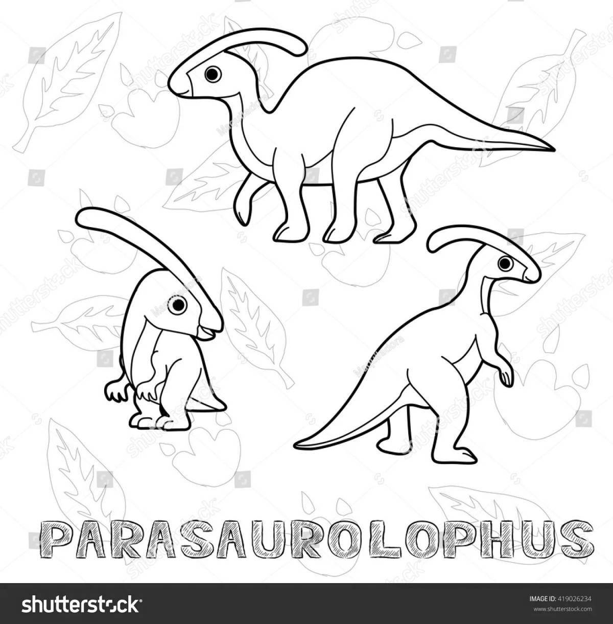 Amazing Parasaurolophus dinosaur coloring book