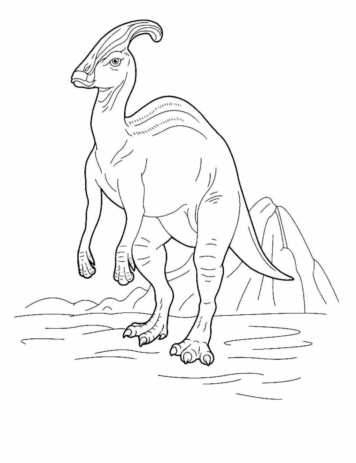 Impressive parasaurolophus dinosaur coloring book
