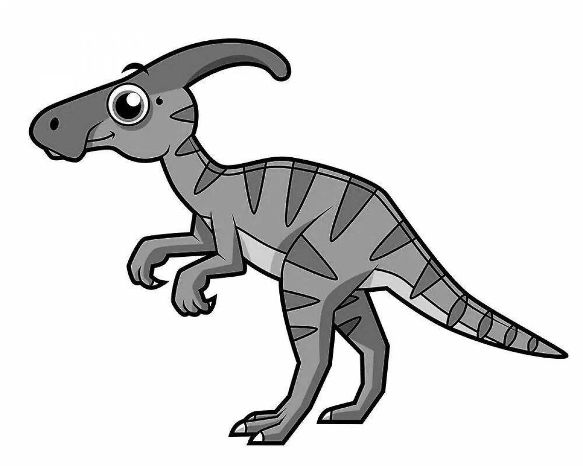 Царственная раскраска динозавр паразауролоф