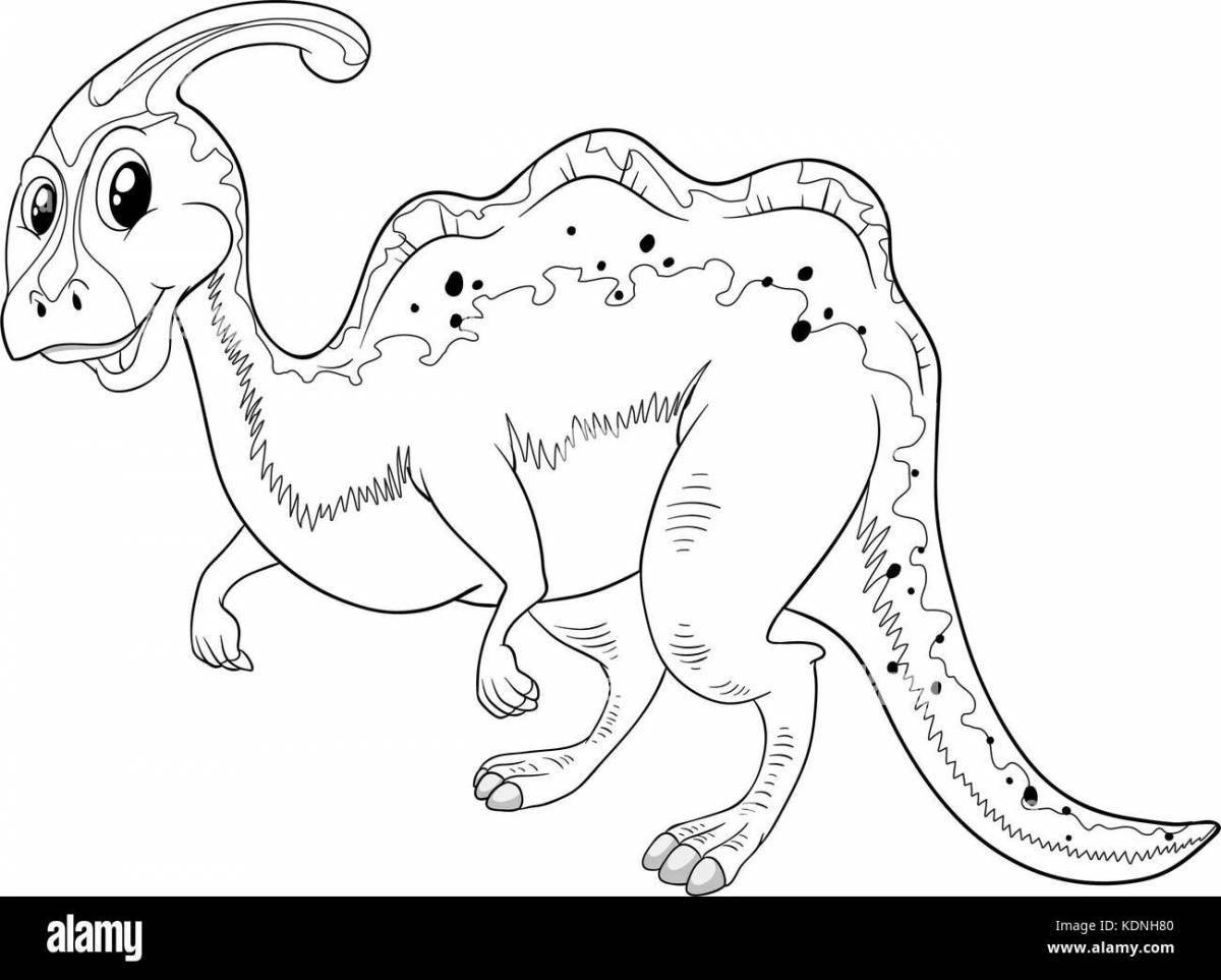 Elegant Parasaurolophus dinosaur coloring book