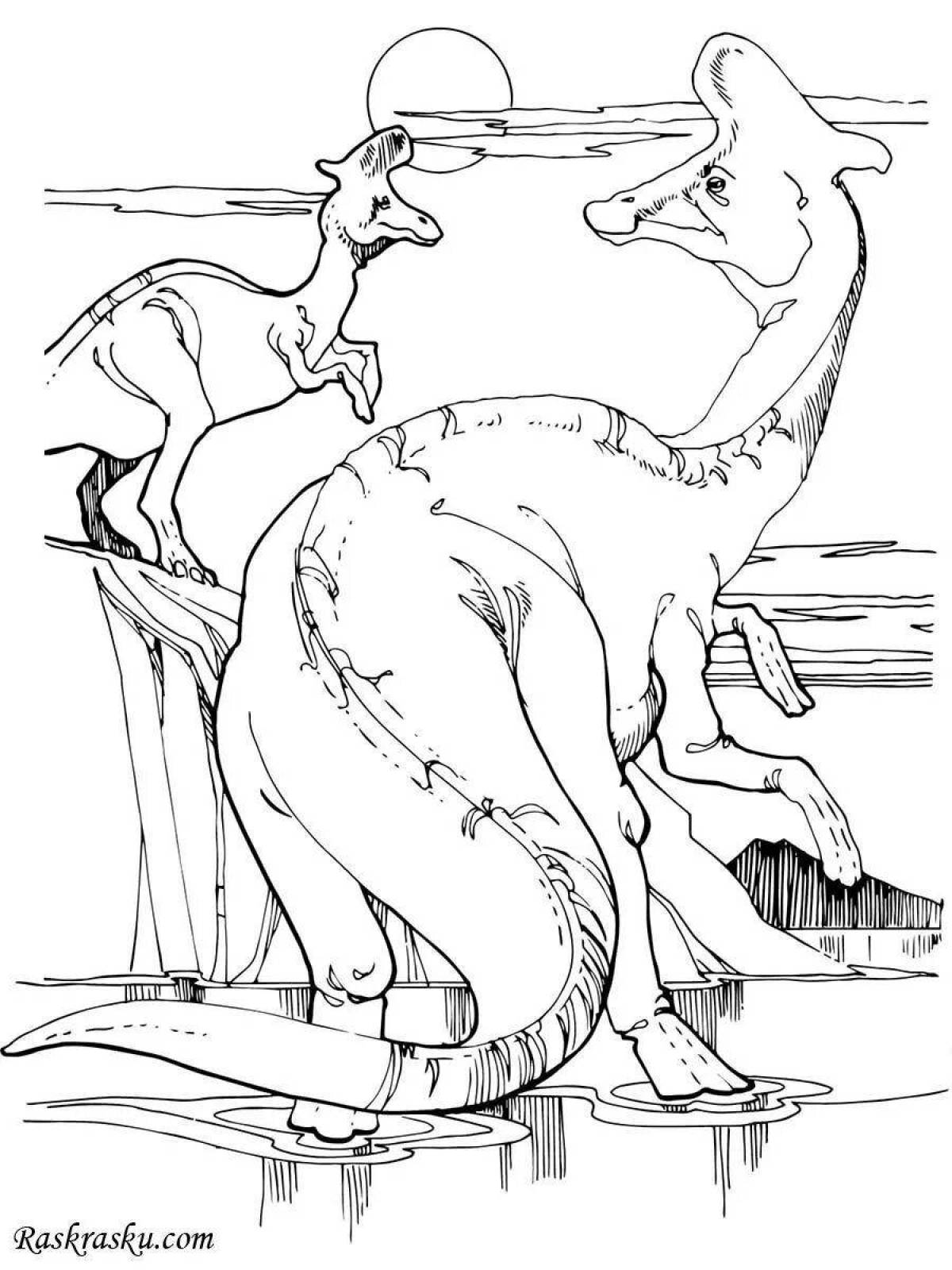 Щедрая раскраска динозавр паразауролоф