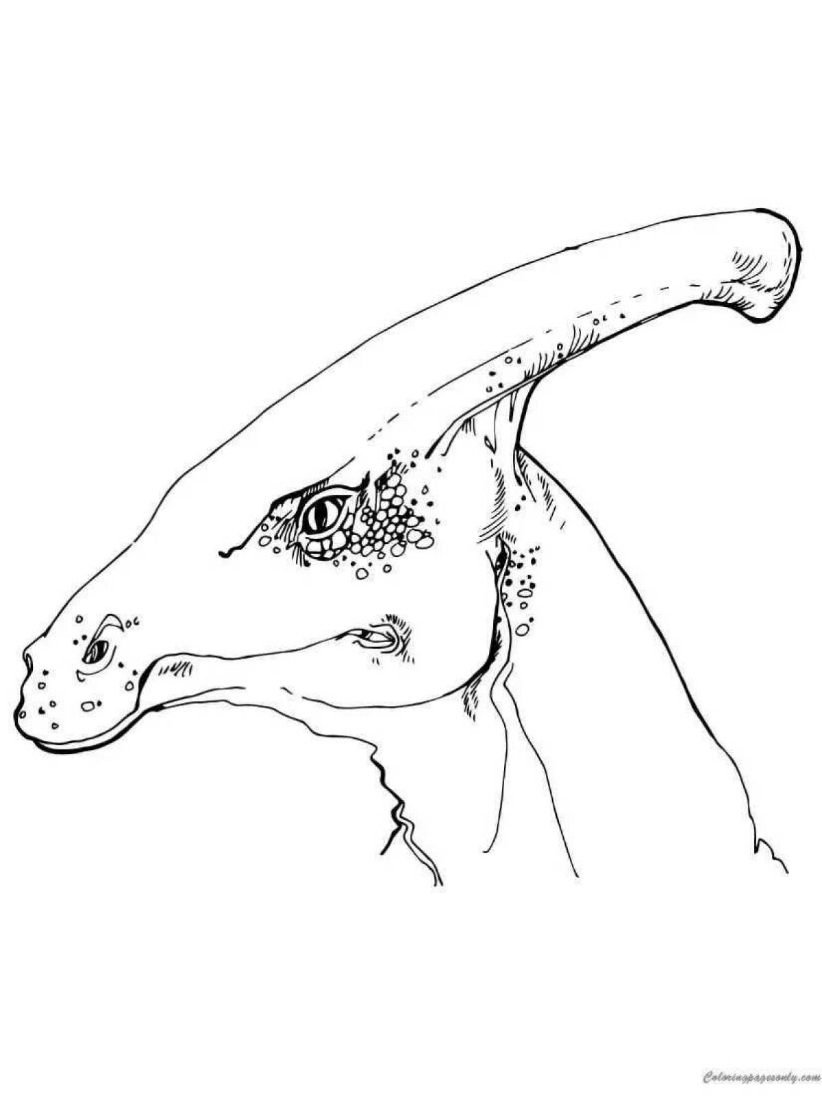 Гламурная раскраска динозавр паразауролоф