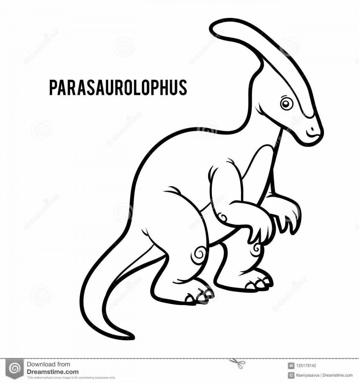 Amazing Parasaurolophus Dinosaur Coloring Page